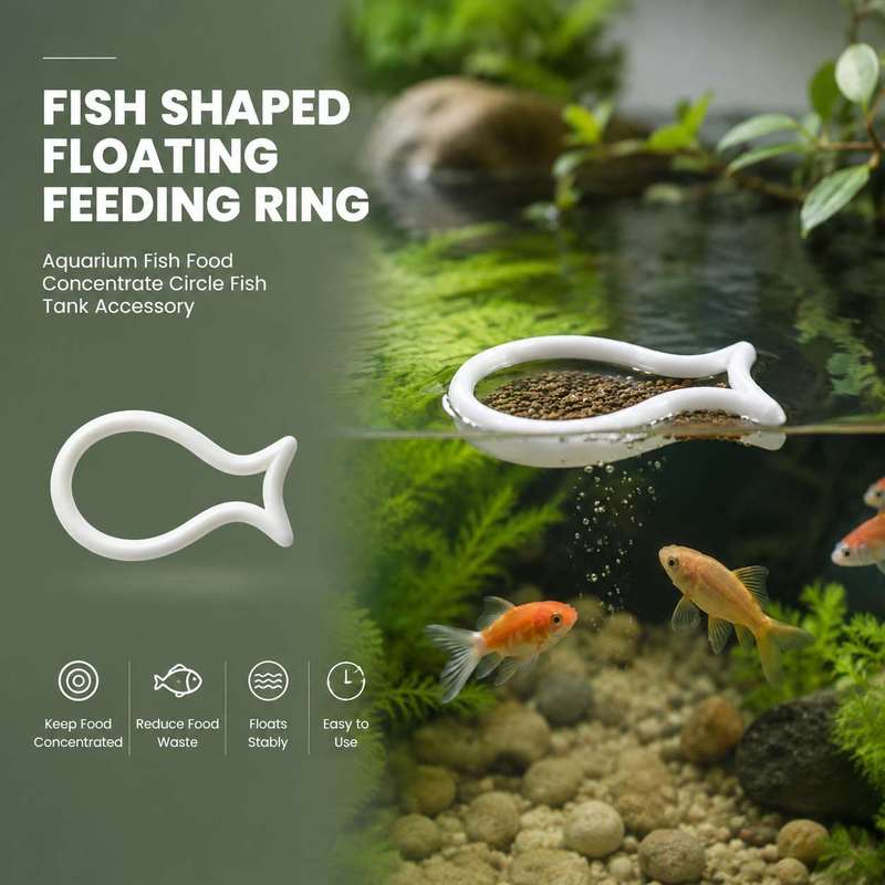 Aquarium Fish Food - Fish Shaped Floating Feeding Ring Aquarium