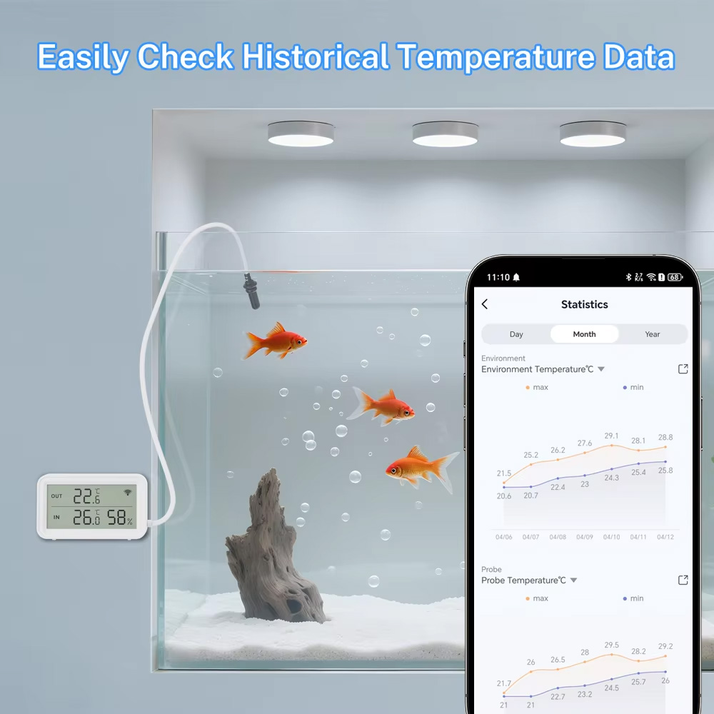 External Probe Temperature Hum - Aquarium Thermometer ulasan dan harga