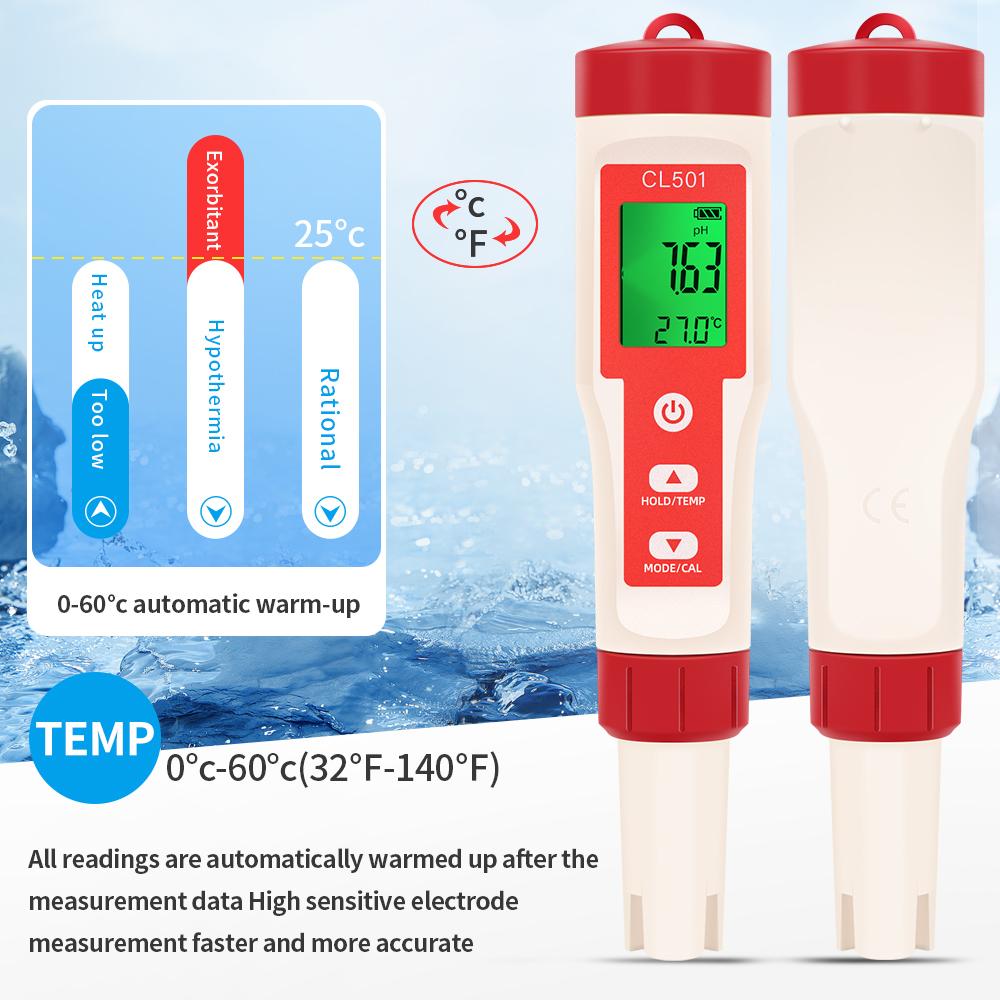 PH/CL2/H2/ORP/Temperature Mete - Aquarium Thermometer ulasan dan harga