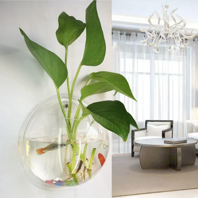 Pinsjar Acrylic Fish Bowl Wall - Aquarium Fish Background ulasan dan harga