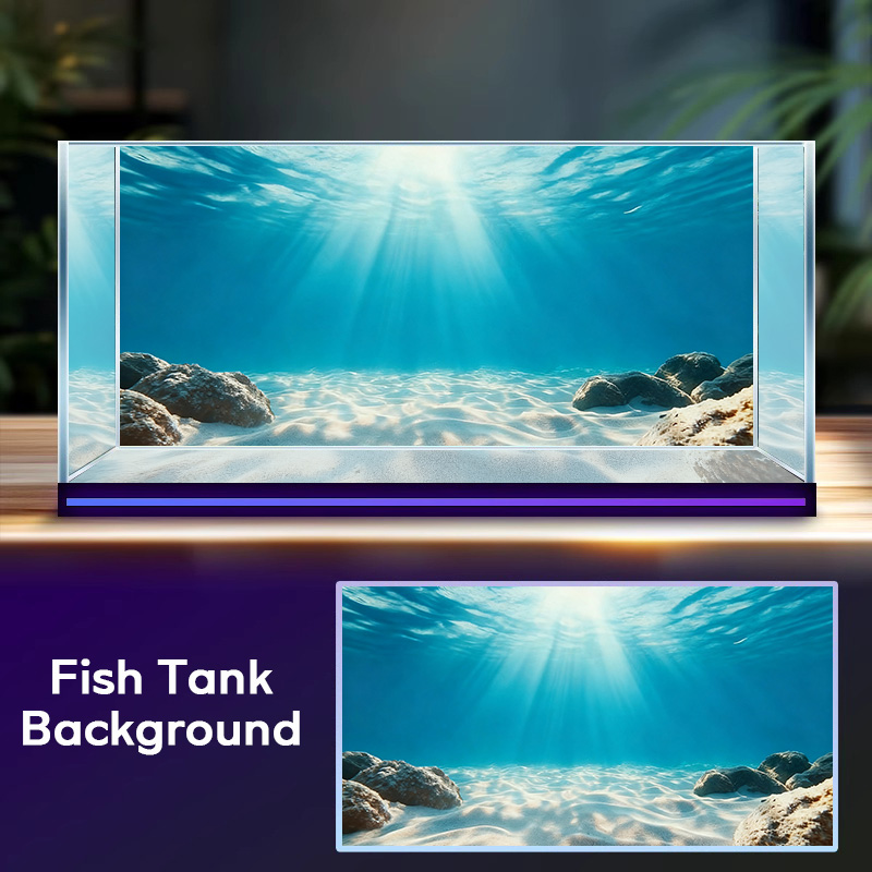 Blue Sea Clear Sand, Fish Tank - Aquarium Fish Background ulasan dan harga