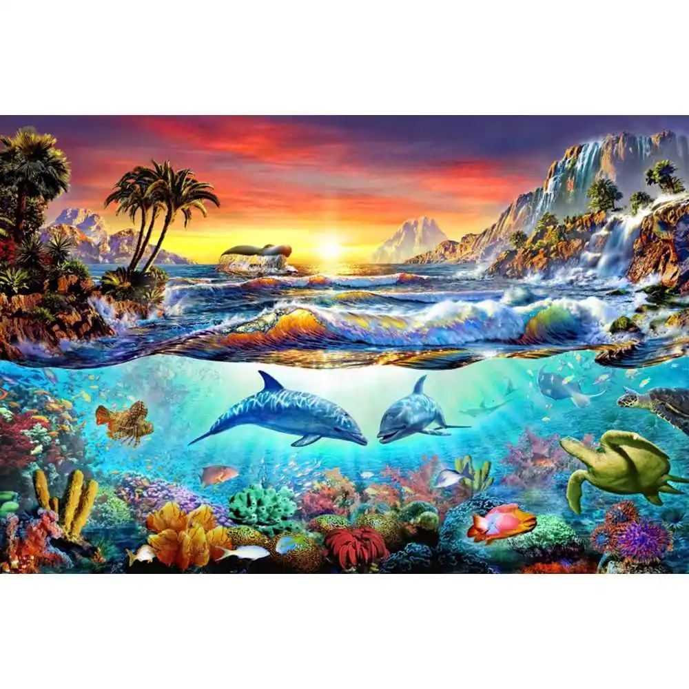 Underwater World Seabed Backdr - Aquarium Fish World ulasan dan harga