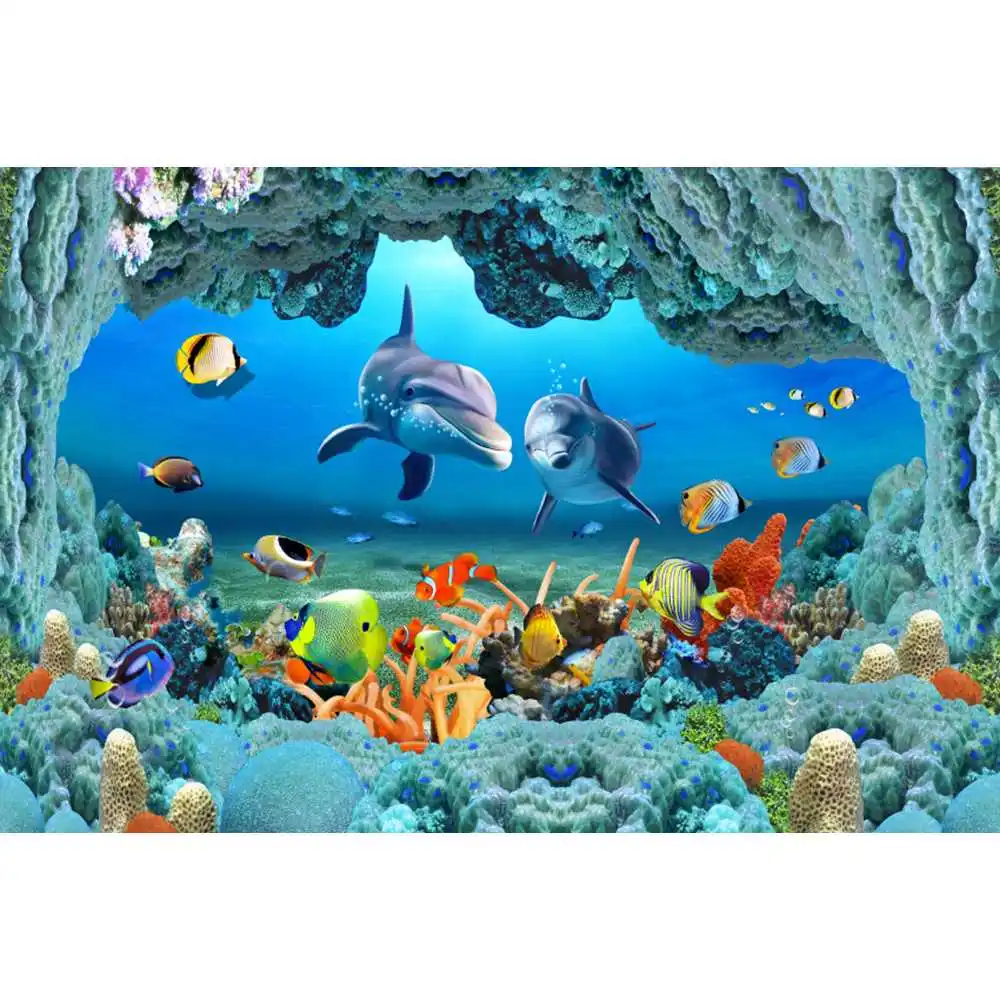 Underwater World Seabed Backdr - Aquarium Fish World ulasan dan harga