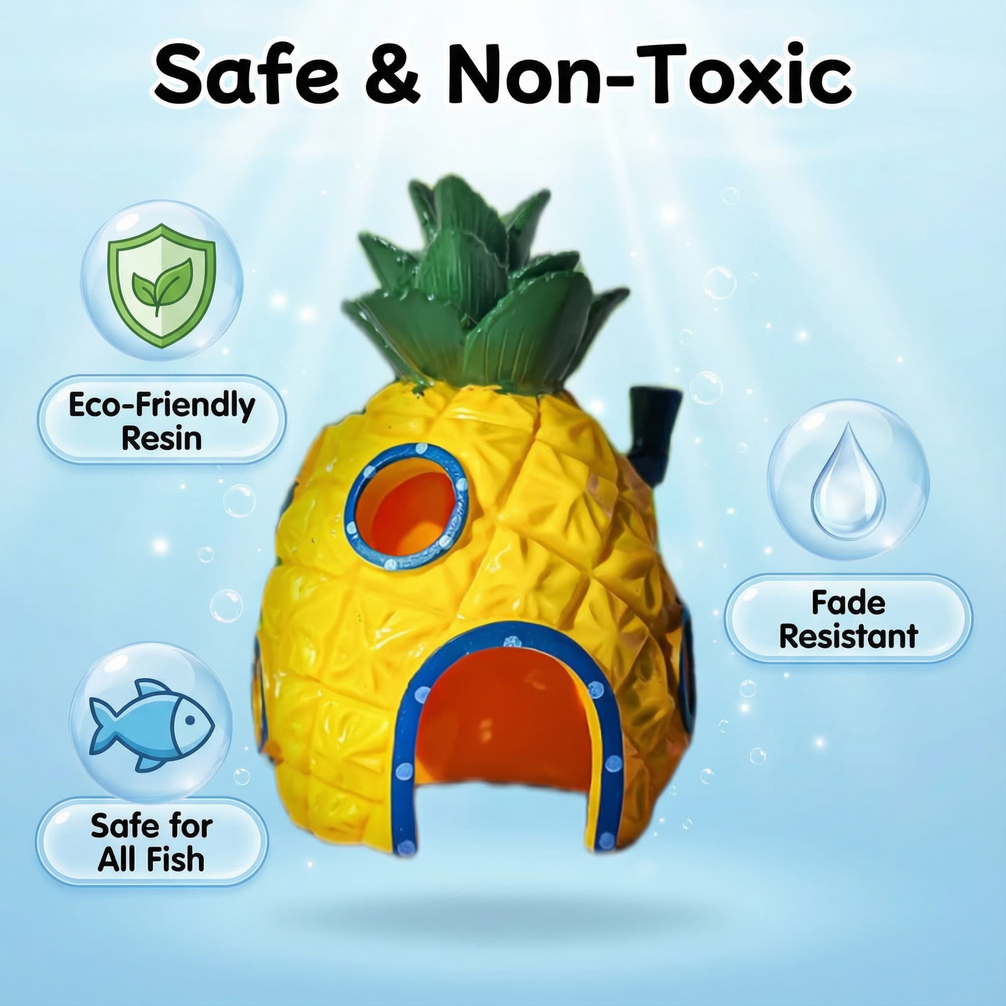 Pineapple House Aquarium Decor - Aquarium Fish Games ulasan dan harga